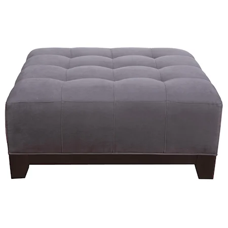 Transitional Square Cocktail Ottoman with Tufting